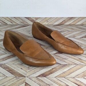 Madewell The Frances Skimmer Leather Loafers in Saddle Brown Color Size 11